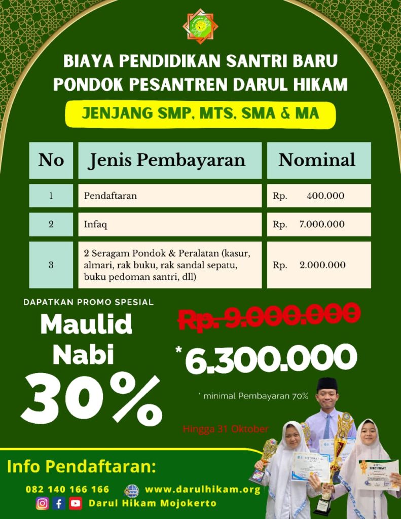 biaya pondok darul hikam mojokerto